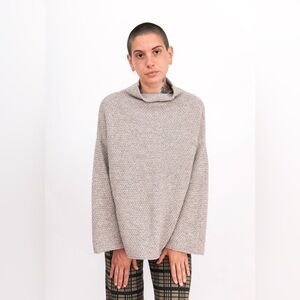 Ali Golden rice stitch mock turtleneck sweater